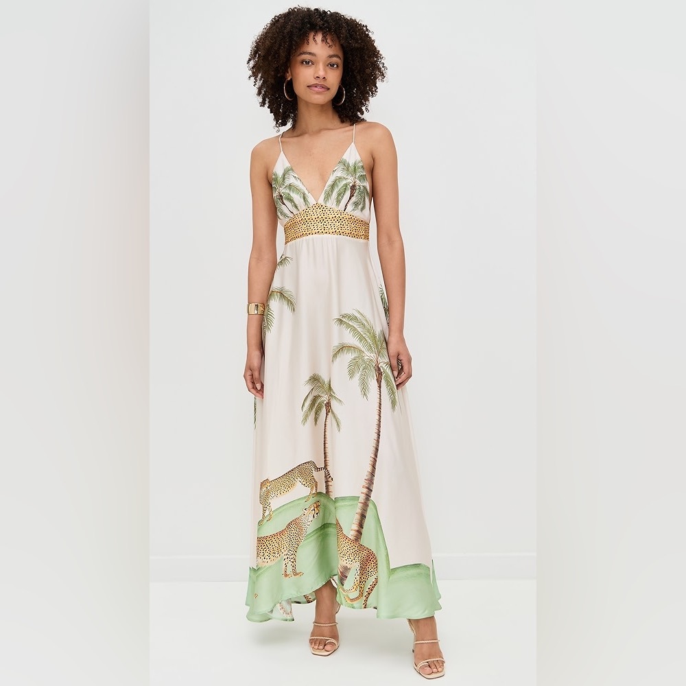 Tropical Print Maxi Dress